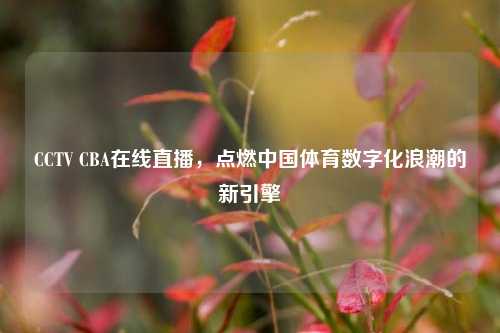 CCTV CBA在线直播，点燃中国体育数字化浪潮的新引擎