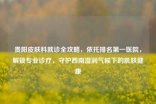 贵阳皮肤科就诊全攻略，依托排名之一医院，解锁专业诊疗，守护西南湿润气候下的肌肤健康