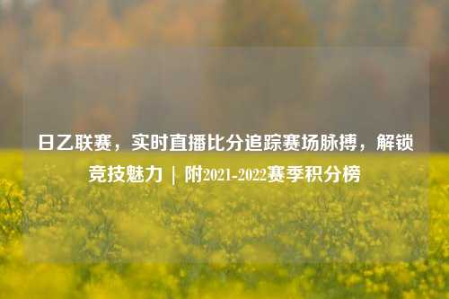 日乙联赛，实时直播比分追踪赛场脉搏，解锁竞技魅力 | 附2021-2022赛季积分榜