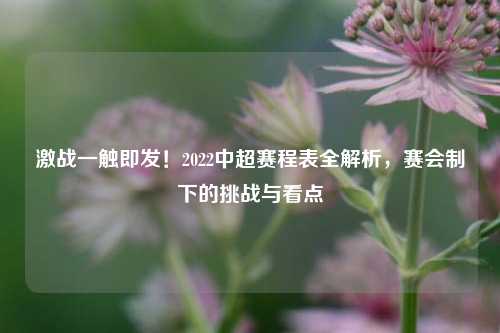 激战一触即发！2022中超赛程表全解析，赛会制下的挑战与看点