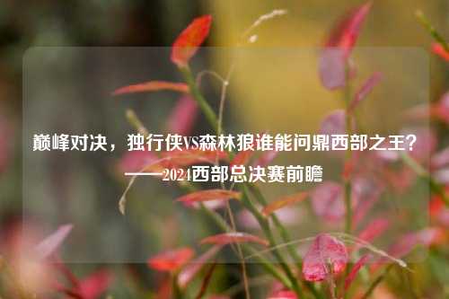 巅峰对决，独行侠VS森林狼谁能问鼎西部之王？——2024西部总决赛前瞻