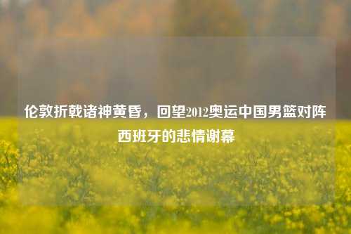 伦敦折戟诸神黄昏，回望2012奥运中国男篮对阵西班牙的悲情谢幕