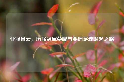 亚冠风云，历届冠军荣耀与亚洲足球崛起之路
