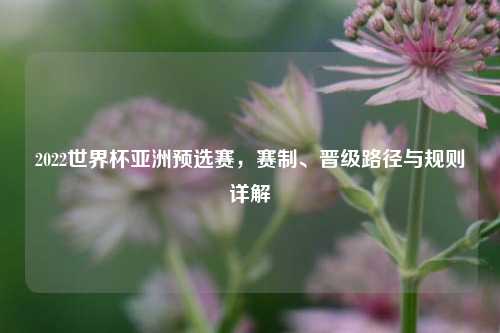 2022世界杯亚洲预选赛，赛制、晋级路径与规则详解