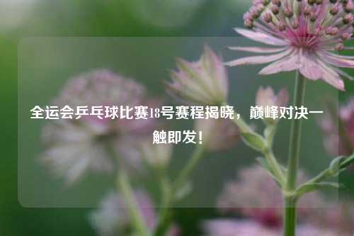 全运会乒乓球比赛18号赛程揭晓，巅峰对决一触即发！