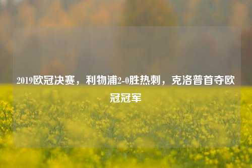 2019欧冠决赛，利物浦2-0胜热刺，克洛普首夺欧冠冠军