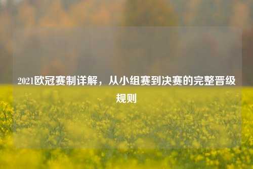 2021欧冠赛制详解，从小组赛到决赛的完整晋级规则