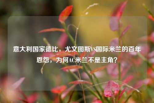 意大利国家德比，尤文图斯VS国际米兰的百年恩怨，为何AC米兰不是主角？