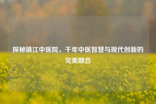 探秘镇江中医院，千年中医智慧与现代创新的完美融合