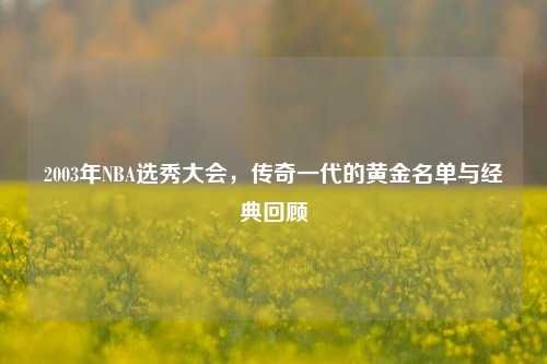 2003年NBA选秀大会，传奇一代的黄金名单与经典回顾