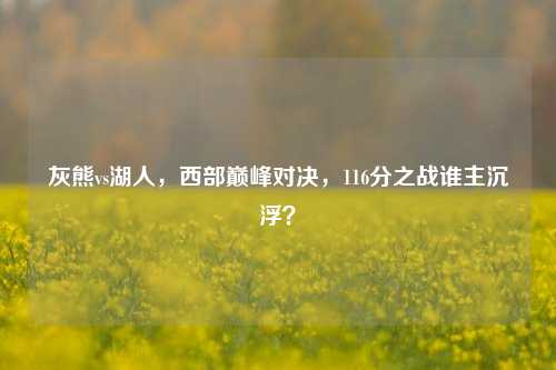 灰熊vs湖人，西部巅峰对决，116分之战谁主沉浮？