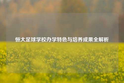 恒大足球学校办学特色与培养成果全解析