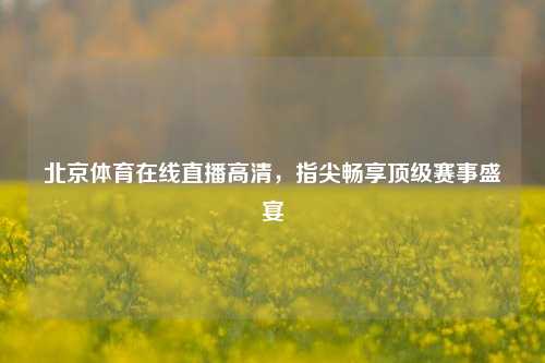 北京体育在线直播高清，指尖畅享顶级赛事盛宴