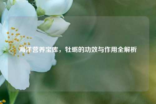 海洋营养宝库，牡蛎的功效与作用全解析