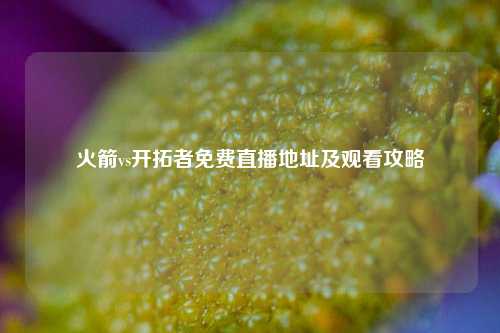 火箭vs开拓者免费直播地址及观看攻略