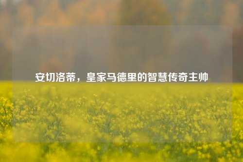 安切洛蒂，皇家马德里的智慧传奇主帅