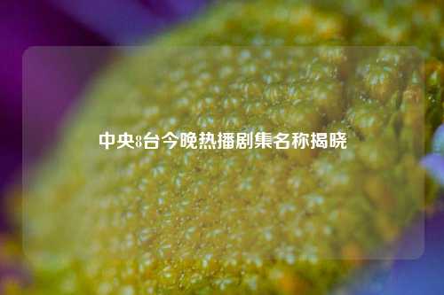 中央8台今晚热播剧集名称揭晓