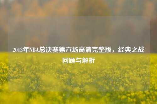 2013年NBA总决赛第六场高清完整版，经典之战回顾与解析
