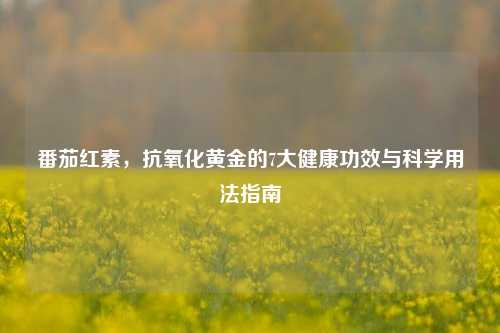 番茄红素，抗氧化黄金的7大健康功效与科学用法指南