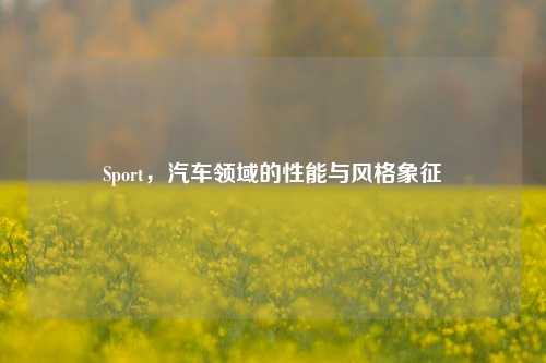 Sport，汽车领域的性能与风格象征