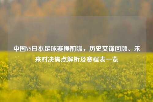中国VS日本足球赛程前瞻，历史交锋回顾、未来对决焦点解析及赛程表一览