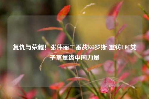 复仇与荣耀！张伟丽二番战KO罗斯 重铸UFC女子草量级中国力量