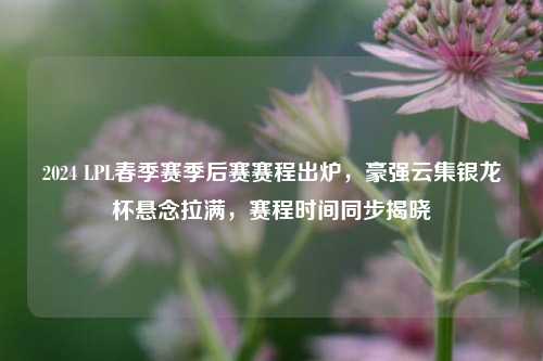 2024 LPL春季赛季后赛赛程出炉，豪强云集银龙杯悬念拉满，赛程时间同步揭晓
