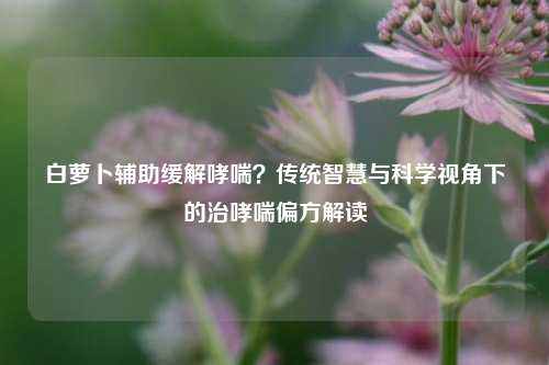 白萝卜辅助缓解哮喘？传统智慧与科学视角下的治哮喘偏方解读
