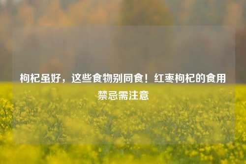 枸杞虽好，这些食物别同食！红枣枸杞的食用禁忌需注意