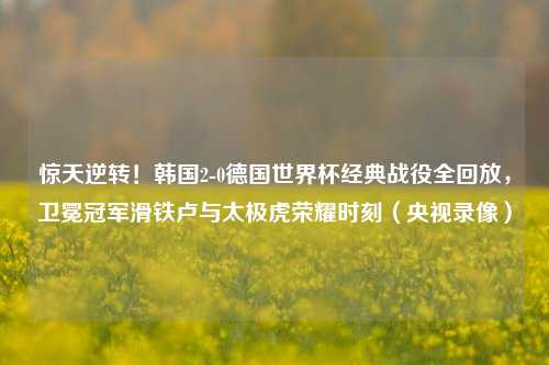 惊天逆转！韩国2-0德国世界杯经典战役全回放，卫冕冠军滑铁卢与太极虎荣耀时刻（央视录像）