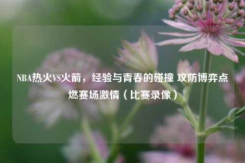 NBA热火VS火箭，经验与青春的碰撞 攻防博弈点燃赛场     （比赛录像）