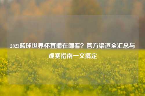 2023篮球世界杯直播在哪看？官方渠道全汇总与观赛指南一文搞定