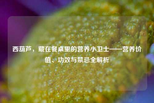 西葫芦，藏在餐桌里的营养小卫士——营养价值、功效与禁忌全解析