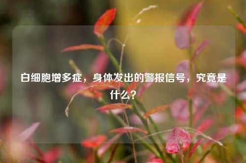 白细胞增多症，身体发出的警报信号，究竟是什么？