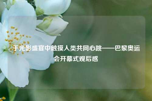 于光影盛宴中触摸人类共同心跳——巴黎奥运会开幕式观后感