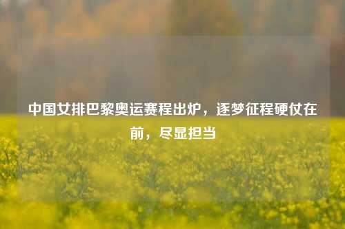 中国女排巴黎奥运赛程出炉,逐梦征程硬仗在前,尽显担当