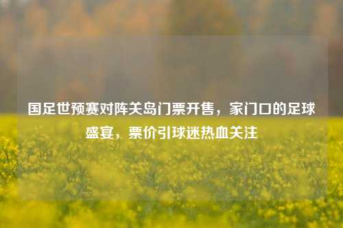国足世预赛对阵关岛门票开售，家门口的足球盛宴，票价引球迷热血关注