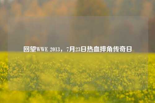 回望WWE 2013，7月23日热血摔角传奇日