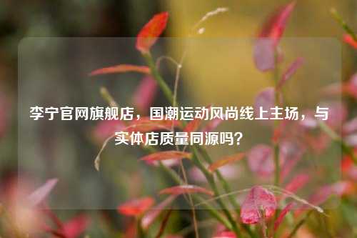 李宁官网旗舰店，国潮运动风尚线上主场，与实体店质量同源吗？