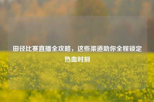 田径比赛直播全攻略，这些渠道助你全程锁定热血时刻