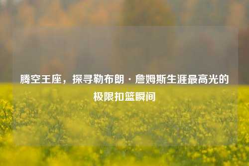 腾空王座，探寻勒布朗·詹姆斯生涯更高光的极限扣篮瞬间