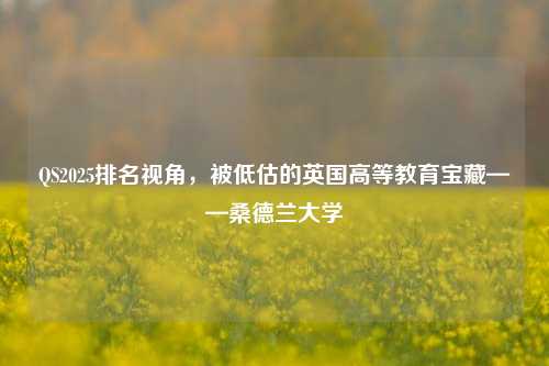 QS2025排名视角，被低估的英国高等教育宝藏——桑德兰大学