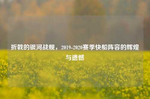 折戟的银河战舰，2019-2020赛季快船阵容的辉煌与遗憾