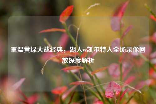 重温黄绿大战经典，湖人vs凯尔特人全场录像回放深度解析