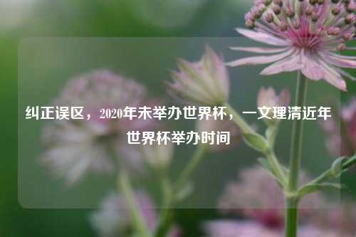 纠正误区，2020年未举办世界杯，一文理清近年世界杯举办时间