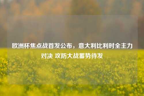 欧洲杯焦点战首发公布，意大利比利时全主力对决 攻防大战蓄势待发