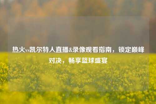 热火vs凯尔特人直播&录像观看指南，锁定巅峰对决，畅享篮球盛宴