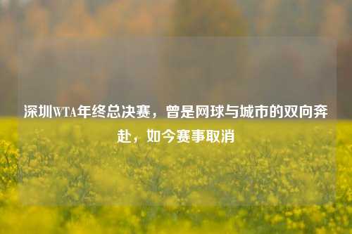 深圳WTA年终总决赛，曾是网球与城市的双向奔赴，如今赛事取消