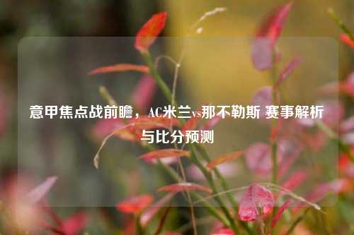 意甲焦点战前瞻，AC米兰vs那不勒斯 赛事解析与比分预测