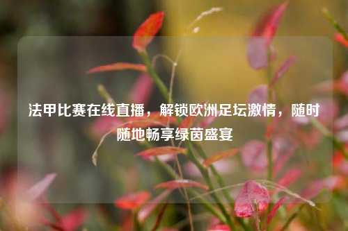 法甲比赛在线直播，解锁欧洲足坛     ，随时随地畅享绿茵盛宴